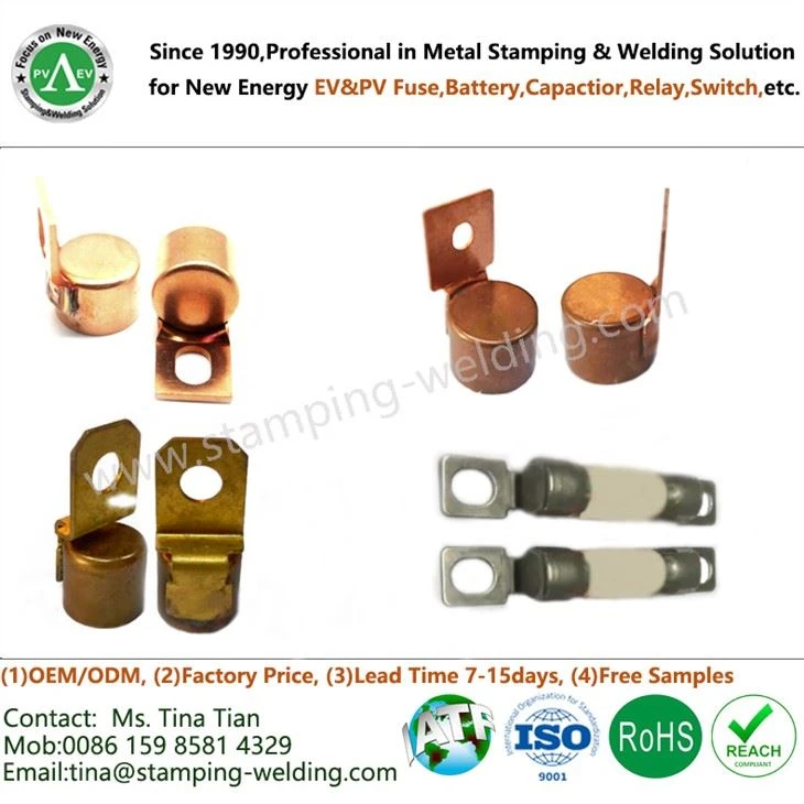 Các thành phần hàn điện trở nắp cuối bằng kim loại đồng cho cầu chì