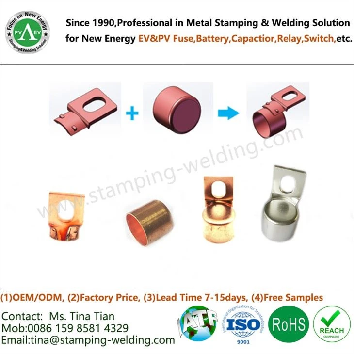 Copper Metal End Cap Resistance Brazing Components for Fuse